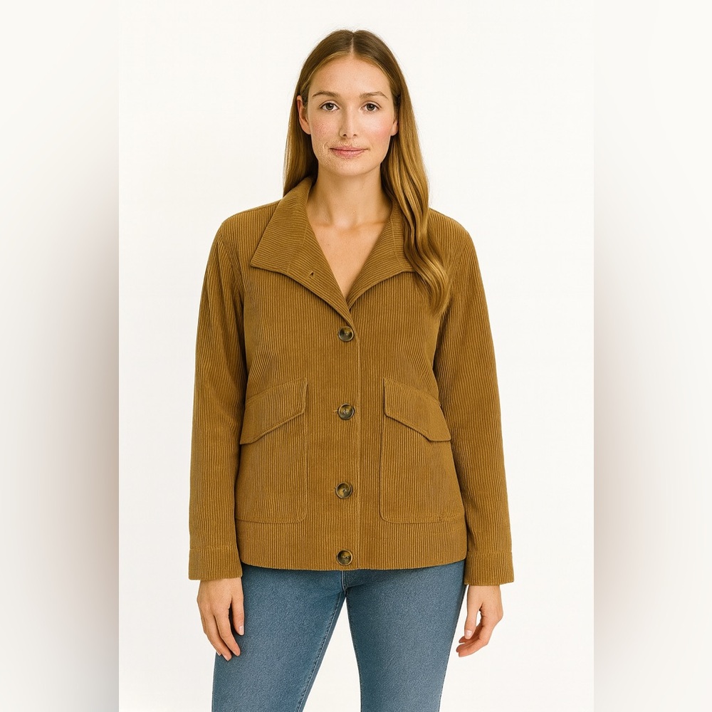 Avec Les Filles Brown Corduroy Jacket Blazer M Anthropologie Flap Pockets Button